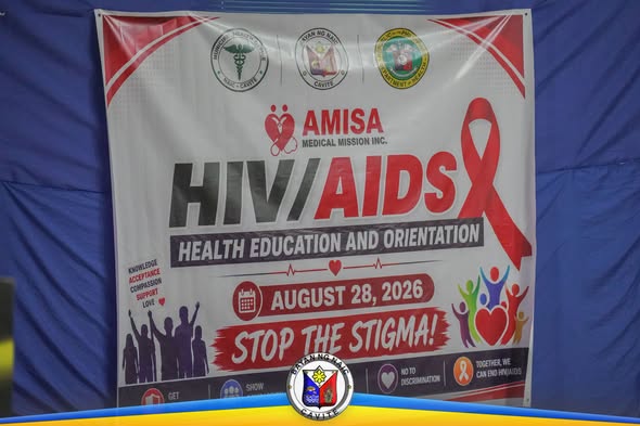 Poster: HIV/AIDS Health Education and Orientation, Agosto 28, 2026, Amisa Medical Mission, Naic