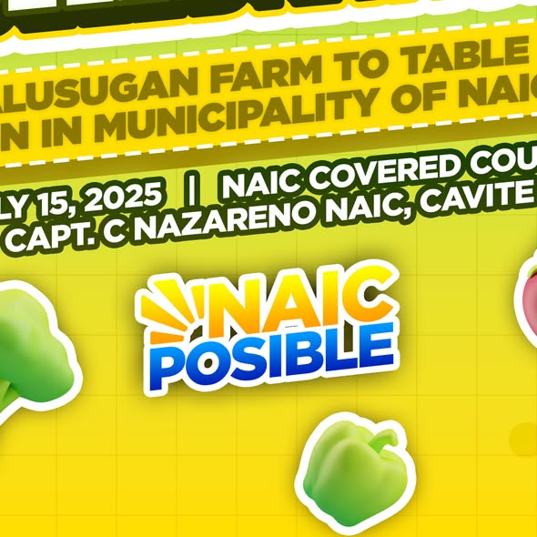Poster: Regional Launching ng Nutrition Month, Hulyo 15, 2025, Naic Covered Court, Capt. C. Nazareno, Naic