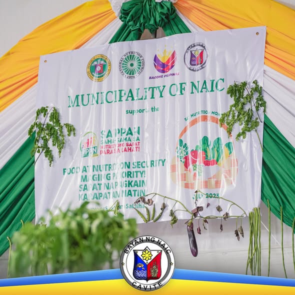 Poster: Municipality of Naic, suporta sa Nutrition Month, Food at Nutrition Security Maging Priority, Hulyo 2025