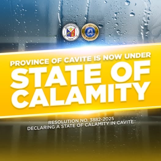 State of Calamity idineklara sa buong Cavite dahil sa matinding pag-ulan at pagbaha