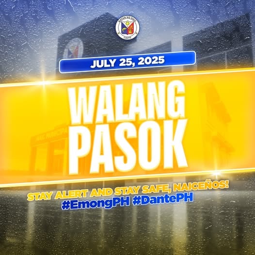 Poster ng walang pasok advisory sa Naic para sa Hulyo 25, 2025