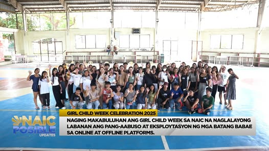 Grupo ng mga dumalo sa Girl Child Week Celebration 2025 sa covered court ng Naic
