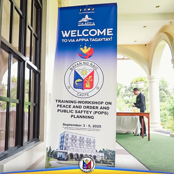 Poster: Welcome sa Via Appia Tagaytay, POPS Training-Workshop, Setyembre 3-5, 2025, Bayan ng Naic