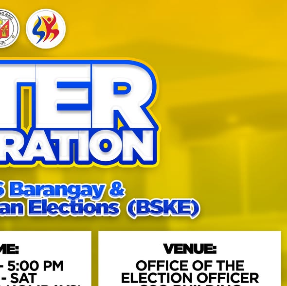 Poster: Voter Registration para sa 2026 BSKE, Office of the Election Officer, GSO Building, Naic