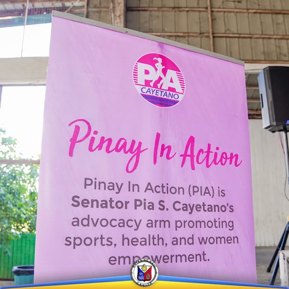 Poster: Pinay In Action, advocacy arm ni Senator Pia S. Cayetano para sa sports, kalusugan, at women empowerment