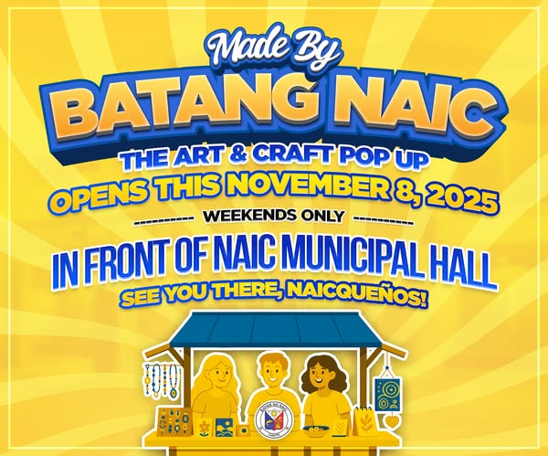 Poster: Made By Batang Naic Art & Craft Pop Up, simula Nobyembre 8, 2025, sa harap ng Naic Municipal Hall