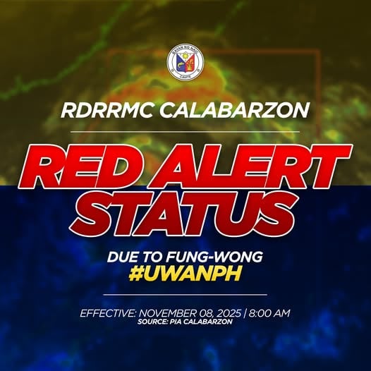 Anunsyo ng Red Alert Status sa CALABARZON dahil sa Bagyong Fung-Wong, Naic, Cavite