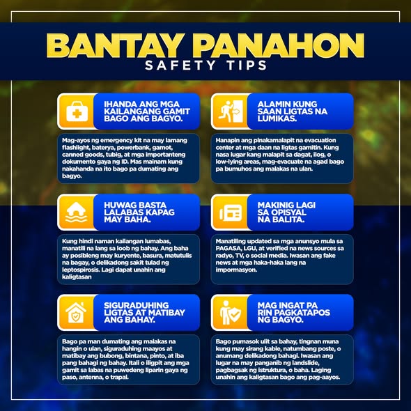 Infographic: Bantay Panahon Safety Tips, anim na paalala sa paghahanda sa bagyo at baha, Naic, Cavite