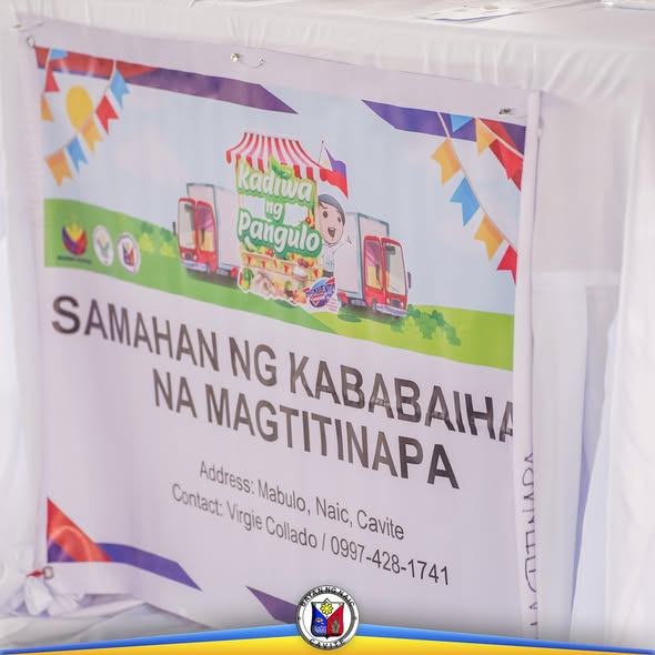Banner: Samahan ng Kababaihan na Magtitinapa, Kadiwa ng Pangulo, Mabulo, Naic, Cavite, para sa kontak