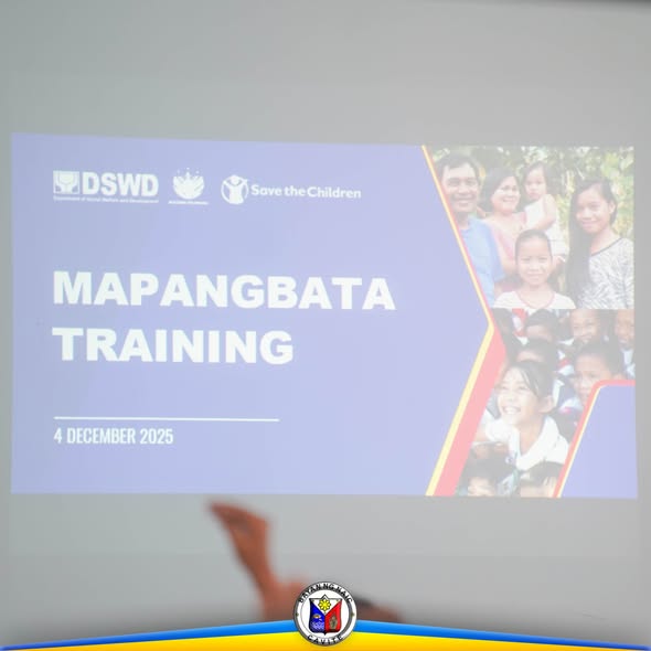 Slide: MaPangBata Training, 4 Disyembre 2025, may logo ng DSWD at Save the Children
