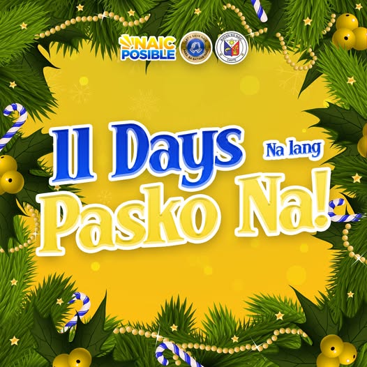 Poster: 11 Days Na lang Pasko Na! countdown sa Naic, Cavite, may palamuting Pasko