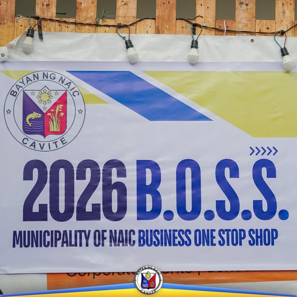 Poster: 2026 B.O.S.S., Municipality of Naic Business One Stop Shop, Stadium Shopping Strip, Naic, Cavite
