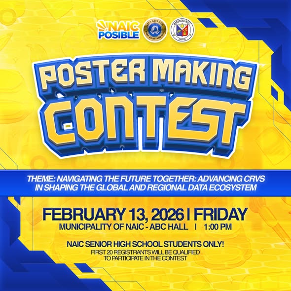 Poster: Poster Making Contest, Pebrero 13, 2026, ABC Hall, Naic, para sa Senior High School students