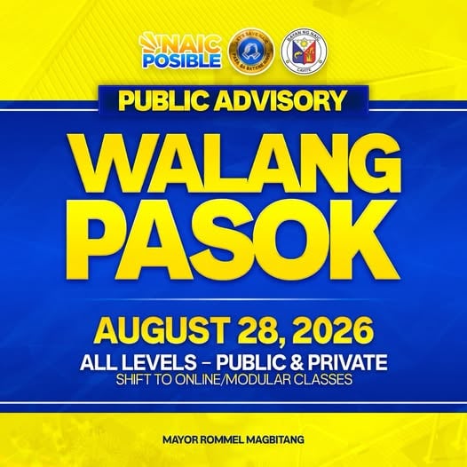 Walang Pasok sa Agosto 28, 2026 (Biyernes) sa Naic
