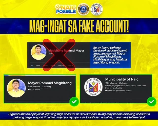Mag-ingat sa mga pekeng Facebook pages at fake news sa Naic
