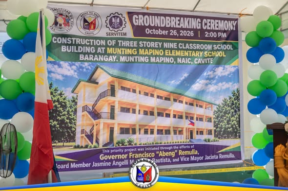 Poster: Groundbreaking ceremony ng bagong school building sa Munting Mapino Elementary School, Oktubre 26, 2026