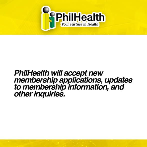 Graphic: PhilHealth, tatanggap ng bagong membership application, pag-update ng impormasyon, at iba pang katanungan