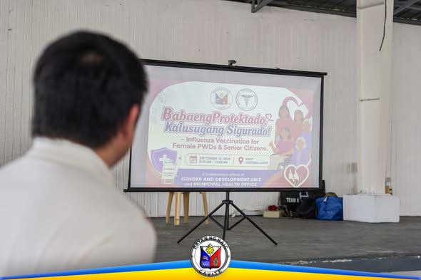 Poster: Babaeng Protektado, Kalusugang Sigurado! Influenza vaccination, Setyembre 15, 2026, Naic Covered Court