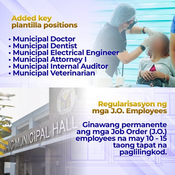 Poster: Added key plantilla positions at Regularisasyon ng mga J.O. Employees, Naic Municipal Hall