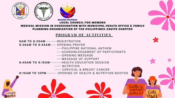 Poster: Programa ng Medical Mission para sa Kababaihan, 8AM hanggang 12NN, Local Council for Women, Naic