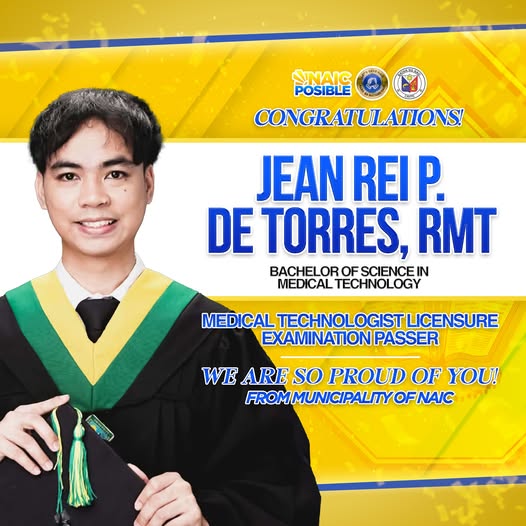 Pagbati: Jean Rei P. De Torres, RMT, pasado sa Medical Technologist Licensure Examination, mula sa Bayan ng Naic