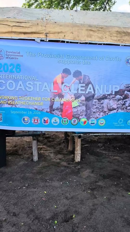 Poster: 2026 International Coastal Cleanup, Setyembre 19, 2026, suportado ng Provincial Government of Cavite