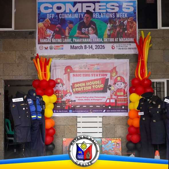 Poster: Naic Fire Station Open House at Station Tour, Marso 8-14, 2026, Naic, Cavite