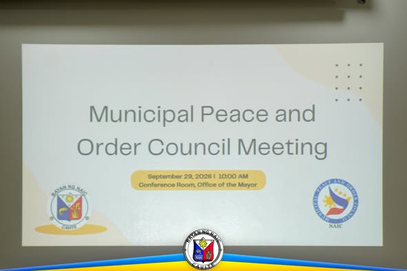 Poster: Municipal Peace and Order Council Meeting, Setyembre 29, 2026, 10:00 AM, Conference Room, Office of the Mayor