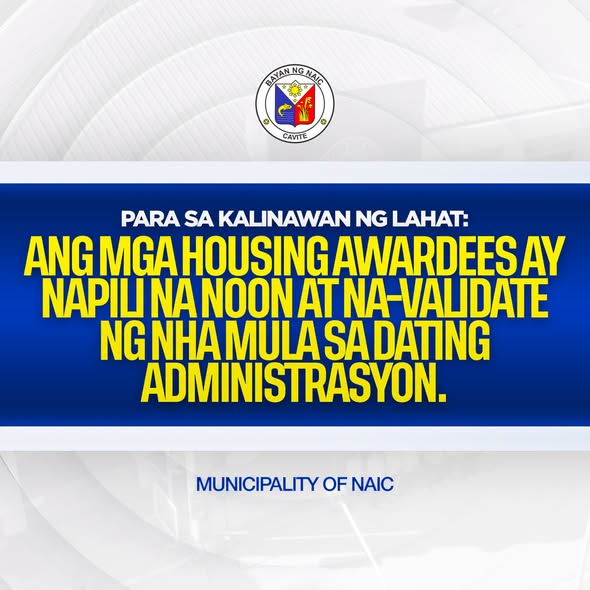 Pabatid: Ang mga housing awardees ay napili na noon at na-validate ng NHA mula sa dating administrasyon