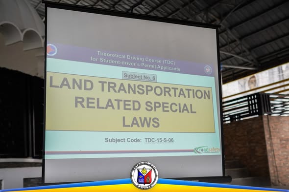 Slide: Land Transportation Related Special Laws, bahagi ng Theoretical Driving Course sa LTO Caravan
