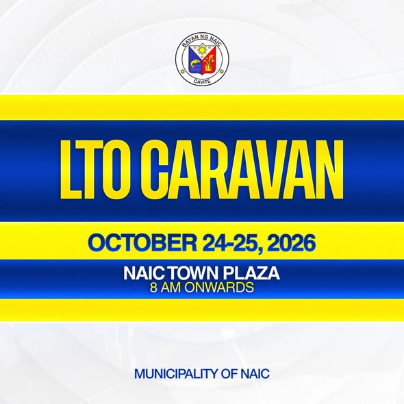Poster: LTO Caravan, Oktubre 24-25, 2026, 8 AM onwards, Naic Town Plaza, Municipality of Naic