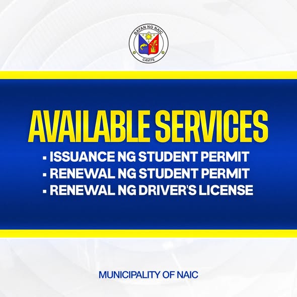 Graphic: Available Services - Issuance ng Student Permit, Renewal ng Student Permit, Renewal ng Driver's License…