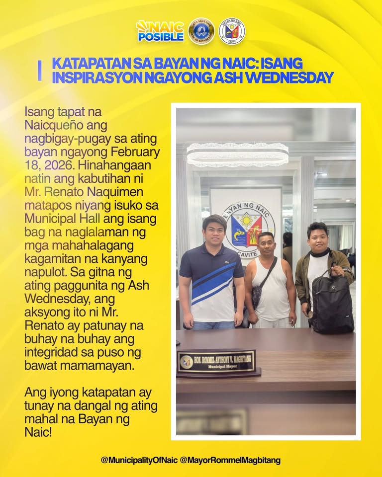 Poster: Katapatan sa Bayan ng Naic, isang inspirasyon ngayong Ash Wednesday, Pebrero 18, 2026