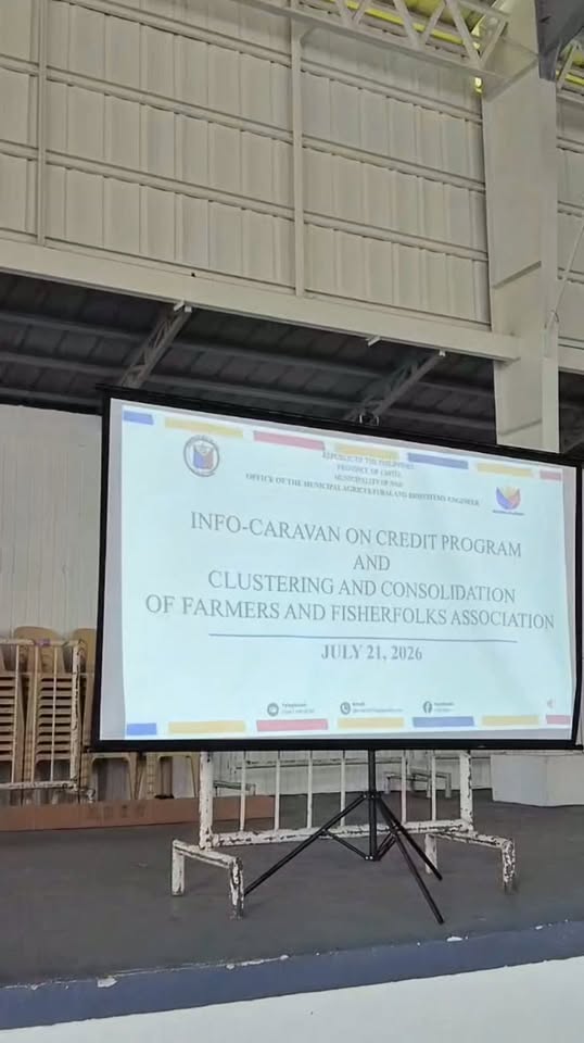 Screen na may pamagat: Info-caravan sa credit program at clustering ng mga magsasaka at mangingisda, Hulyo 21, 2026