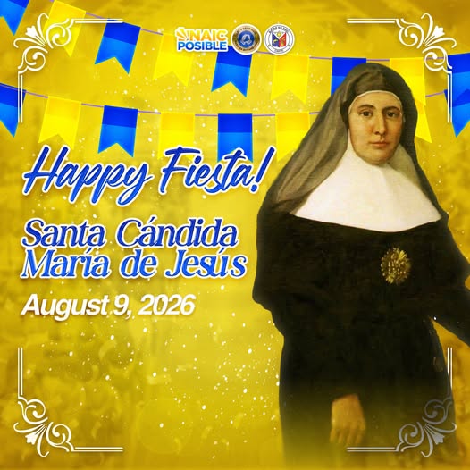Poster: Happy Fiesta, Santa Cándida María de Jesús, Agosto 9, 2026, Naic, Cavite
