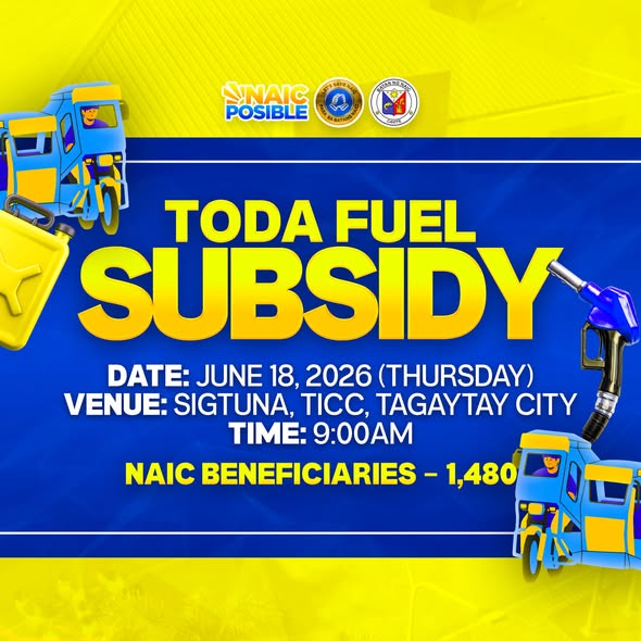 Poster: TODA Fuel Subsidy, Hunyo 18, 2026, 9:00AM, Sigtuna, TICC, Tagaytay City