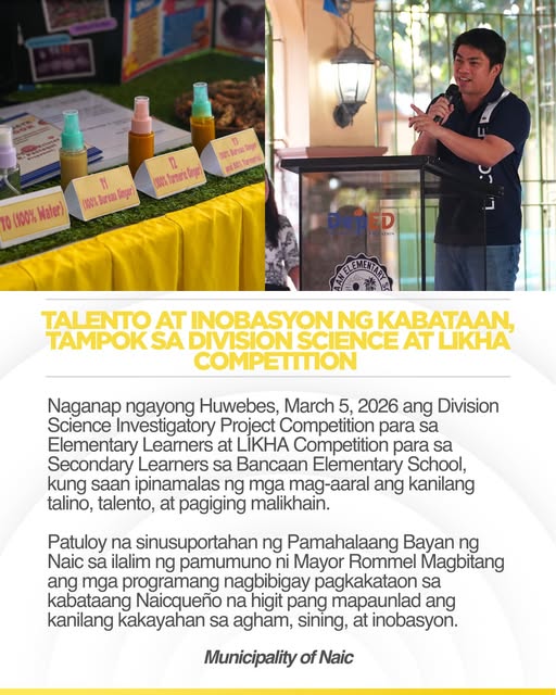 Graphic: Talento at inobasyon ng kabataan, tampok sa Division Science at LIKHA Competition sa Bancaan Elementary School
