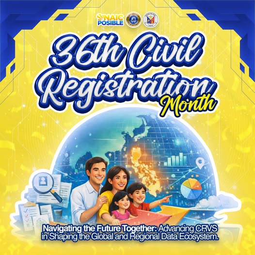 Poster: 36th Civil Registration Month, Navigating the Future Together, Bayan ng Naic