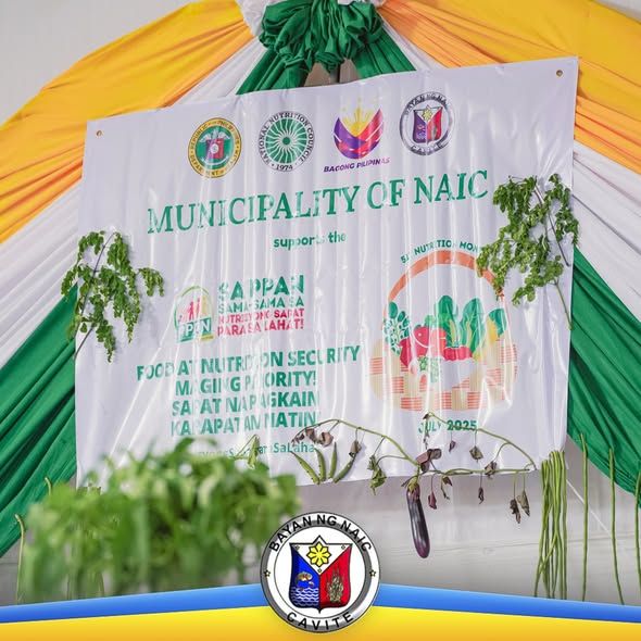 Poster: Municipality of Naic, suporta sa Nutrition Month, Food at Nutrition Security Maging Priority, Hulyo 2025