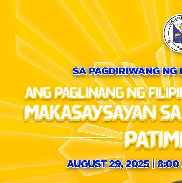 Poster: Paligsahan sa Buwan ng Wika, Agosto 29, 2025, 8:00 AM, Liwasang Bayan ng Naic