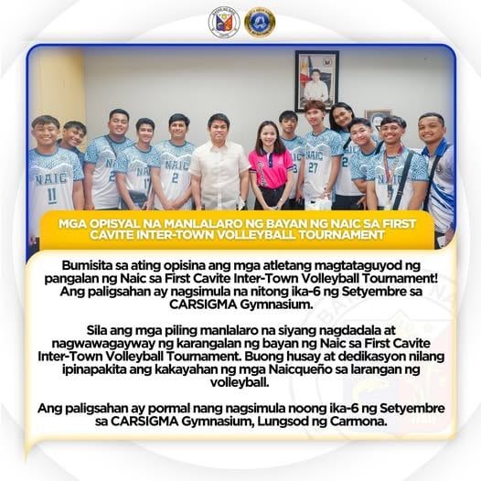 Mga manlalaro ng volleyball ng Naic sa First Cavite Inter-Town Volleyball Tournament