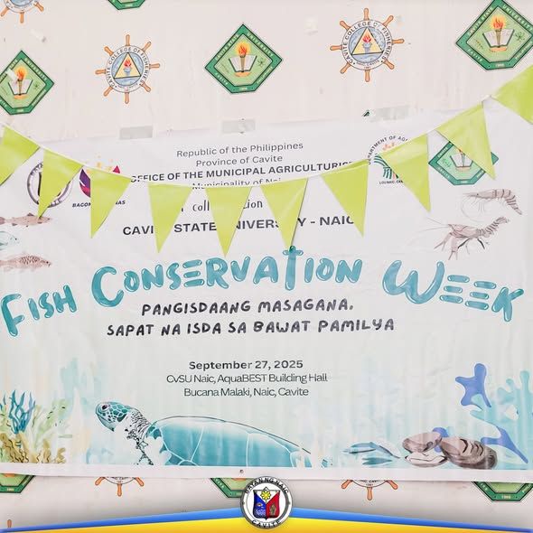Poster: Fish Conservation Week, Setyembre 27, 2025, AquaBEST Building Hall, CvSU Naic, Bucana Malaki, Naic