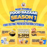 Poster: Naic Posible Food Bazaar Season 1, Oktubre 17, 2025, Tourism Office, 9-5PM, food tasting at pre-registration