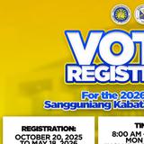 Poster: Voter Registration para sa 2026 BSKE, Oktubre 20, 2025 hanggang Mayo 18, 2026, Naic, Cavite