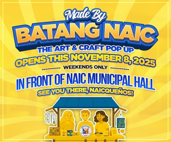 Poster: Made By Batang Naic Art & Craft Pop Up, simula Nobyembre 8, 2025, sa harap ng Naic Municipal Hall