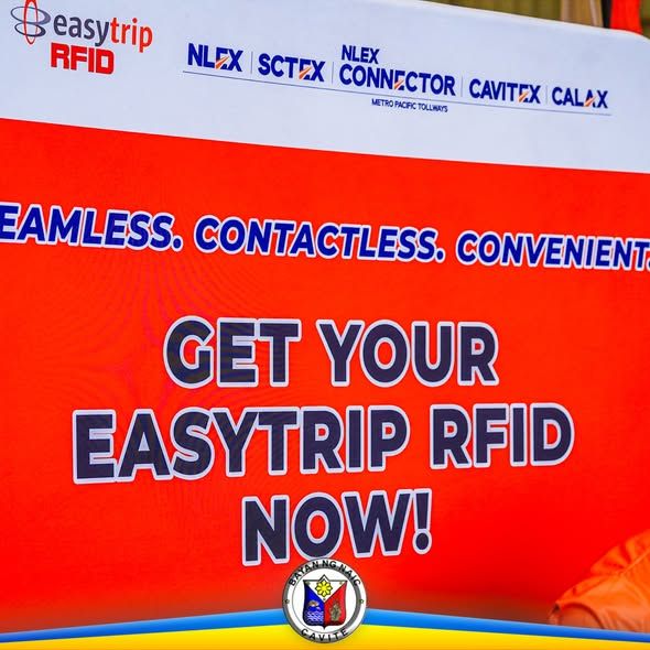 Poster: Get your Easytrip RFID now! Easytrip RFID Caravan sa Triple 8, Brgy. Sabang, Naic