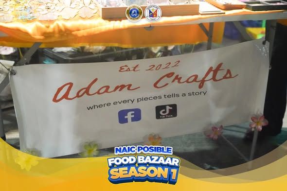 Poster: Adam Crafts banner sa Naic Posible Food Bazaar Season 1, mga handicraft sa mesa