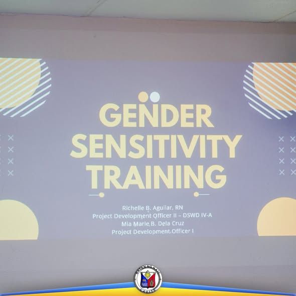 Screen na may pamagat na Gender Sensitivity Training sa ABC Hall, Naic, Cavite