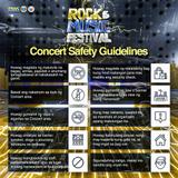 Poster: Concert Safety Guidelines para sa Rock & Music Festival, Naic, may mga bawal at paalala sa concert area