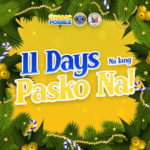 Poster: 11 Days Na lang Pasko Na! countdown sa Naic, Cavite, may palamuting Pasko